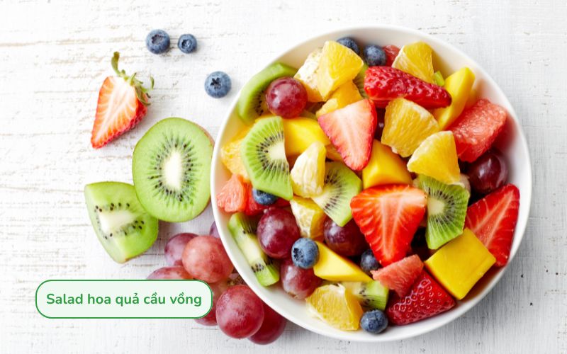 Salad hoa quả cầu vồng rực rỡ, tươi ngon, giàu vitamin cho bé khỏe mạnh