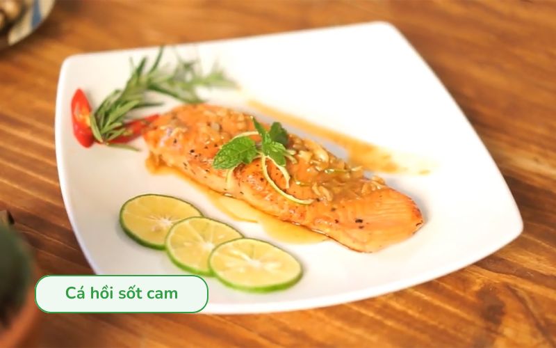Cá hồi sốt cam tươi ngon, bổ dưỡng, kích thích vị giác cho bé