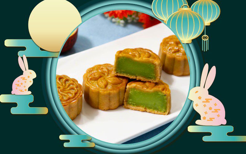 Bánh nướng nhân trà xanh có vị ngọt giảm, tăng vị đắng từ matcha