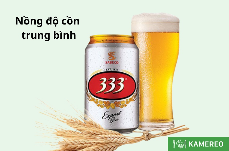 Bia 333 có nồng độ cồn ở mức trung bình
