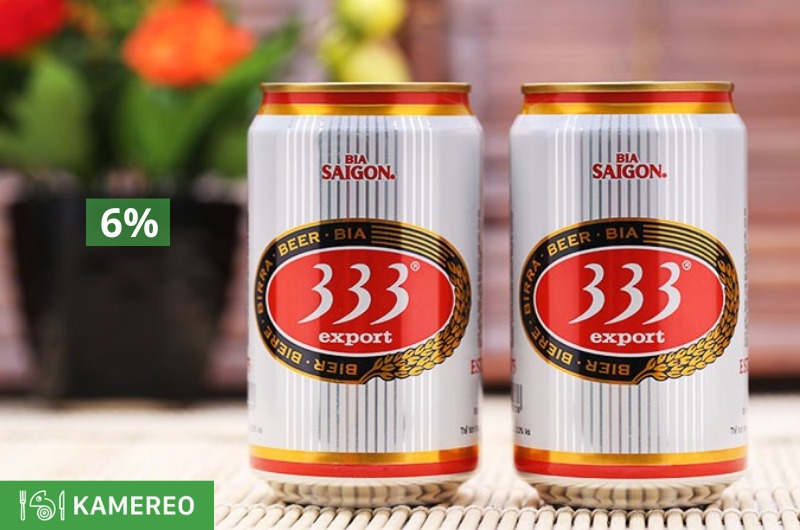 Bia 333 Export has a higher alcohol content of 6%