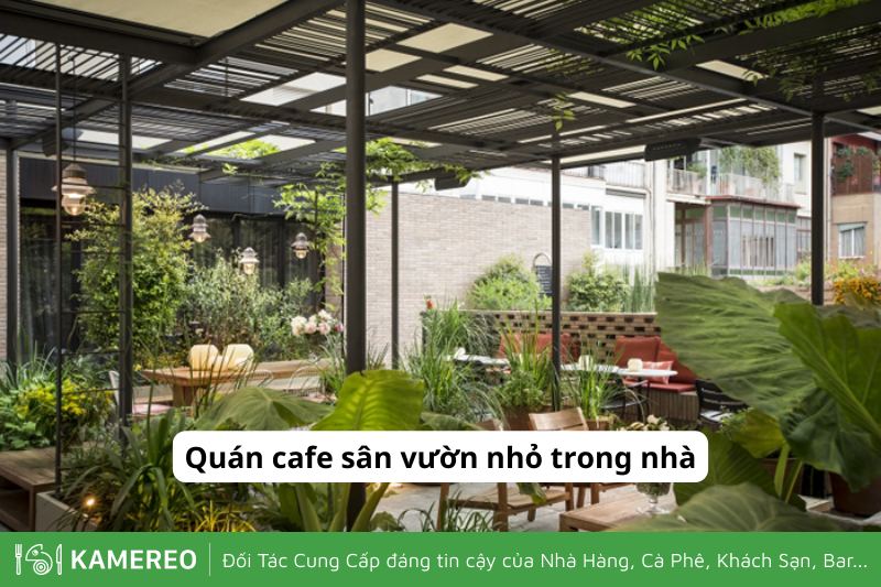 Mang không gian sân vườn vào quán cafe trong nhà