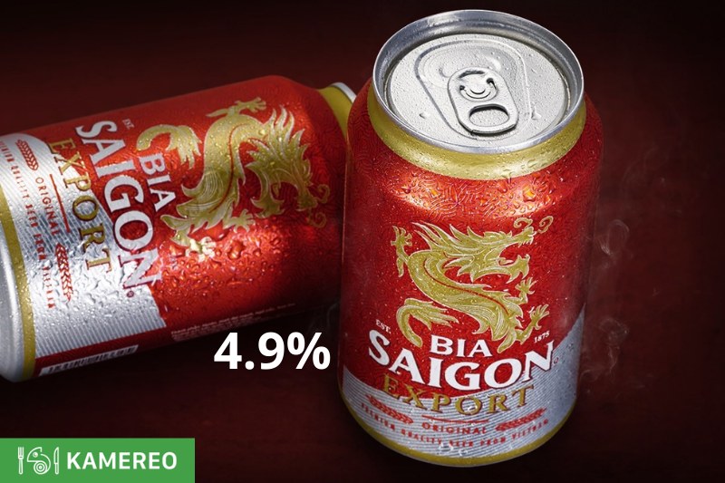 Sài Gòn Export Đỏ được đóng trong chai với nồng độ cồn cao 4,9%