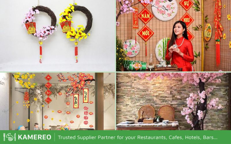 Decorating cafes for Tet is an activity usually carried out before the new year