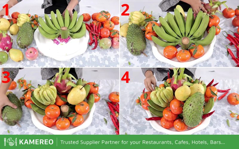 How to decorate a beautiful five-fruit tray for Tet