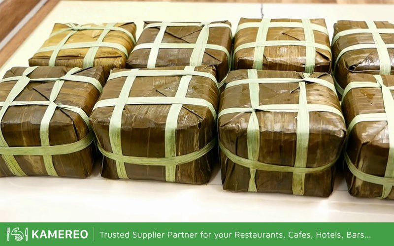 The appearance is no less than the traditional way of wrapping banh chung