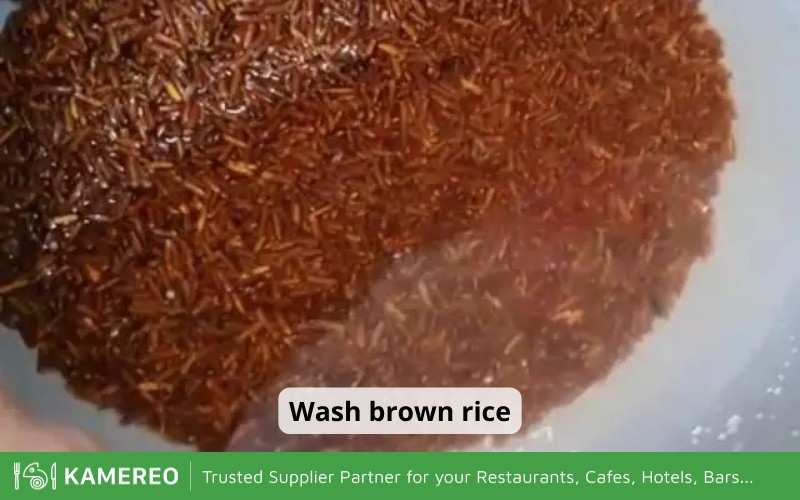Rinse brown rice with clean water several times
