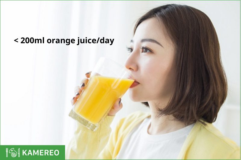 Adults should not consume more than 200ml of orange juice per day