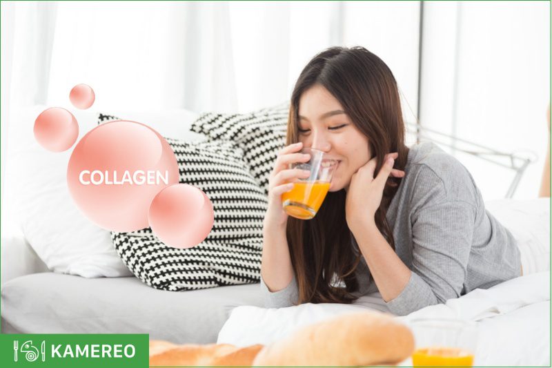 Drinking orange juice has the effect of collagen synthesis