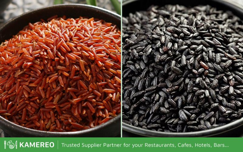 Toasted brown rice water is often made from red or black brown rice