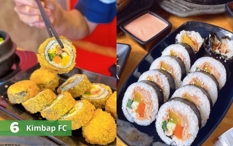 Kimbap FC nổi tiếng với các món kimbap đa dạng