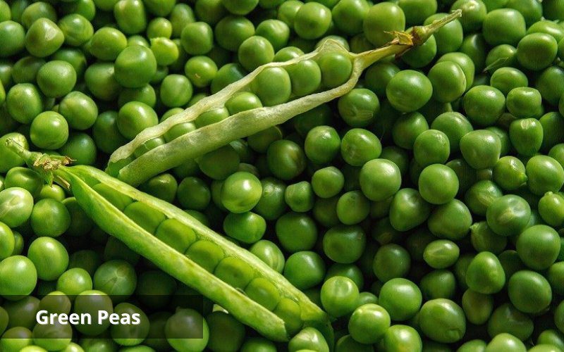 Green peas are a rich source of fiber, helping improve digestion