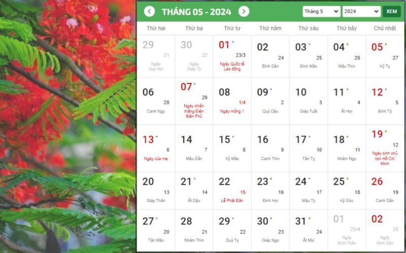 Commemorative holidays in May in Vietnam and internationally