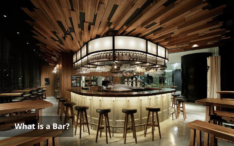 A bar is a business model for various types of drinks, usually beer and liquor
