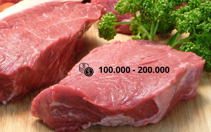 Giá thịt heo dao động từ 100 đến 200 nghìn đồng 1kg