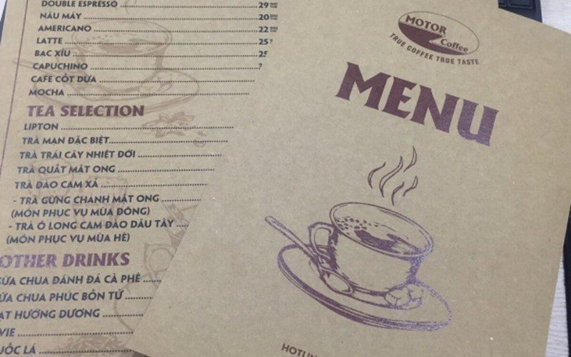 Simple Foldable Café Menu with Comprehensive Drink Selection