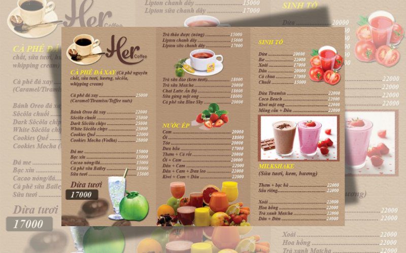Tri-fold Menu for Affordable Café