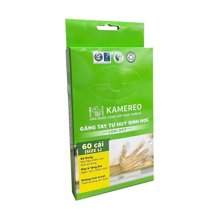 Kamereo Biodegradable Gloves Thick Type Size L (60pcs/ Box)