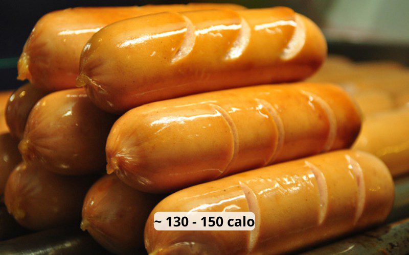 One sausage contains between 130 and 150 calories