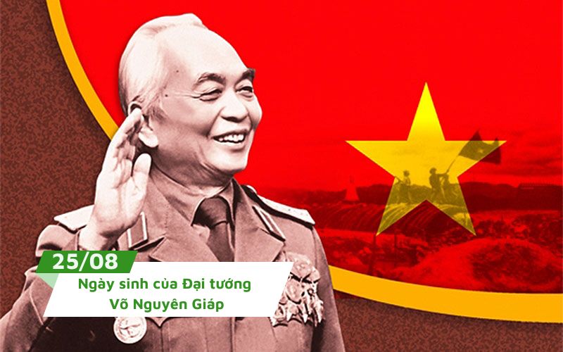 Ngày sinh của Võ Nguyên Giáp là 25 tháng 8