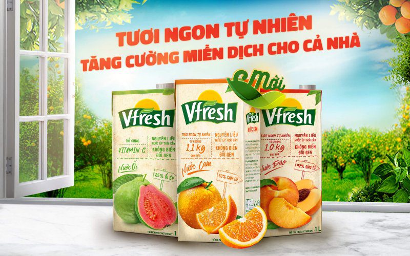 Some of Vinamilk's fruit beverage product lines include