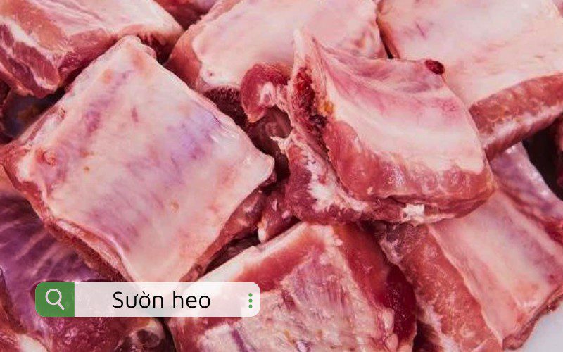 Sườn heo là phần thịt nhỏ, có chứa xương và sụn