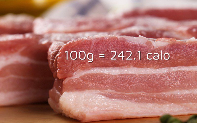 100g of pork provides about 242.1 calories.