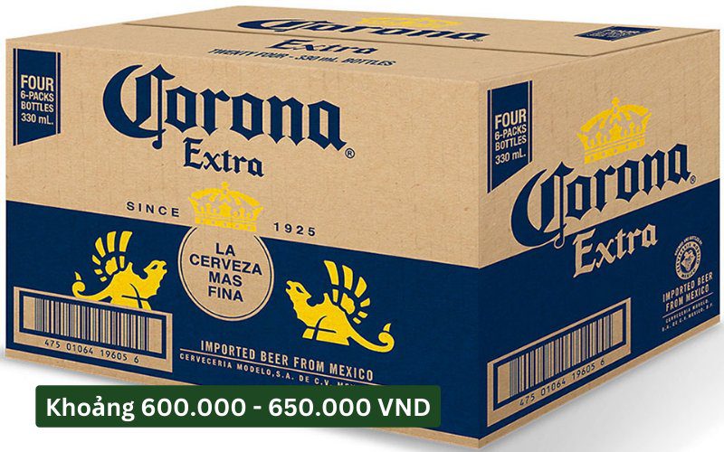 Thùng bia Corona có giá từ 600 đến 650 nghìn đồng 