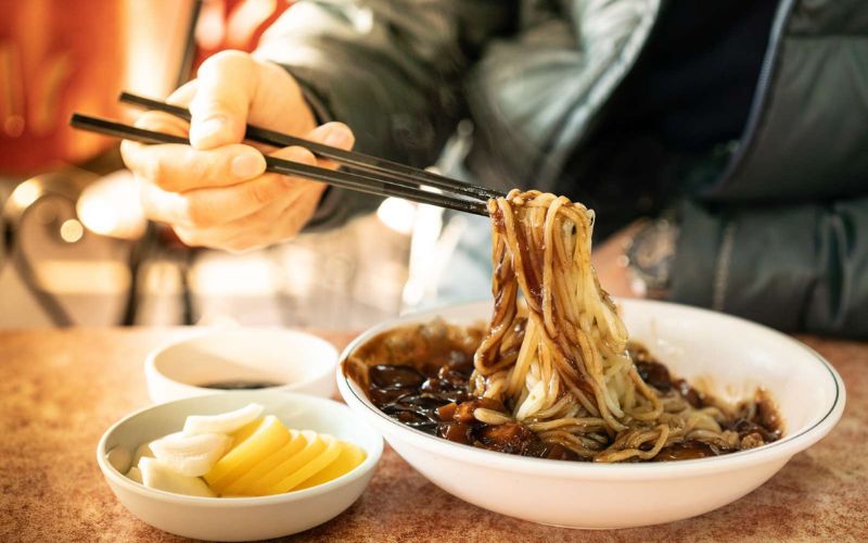 Black bean noodles are a traditional dish on Black Valentine in South Korea