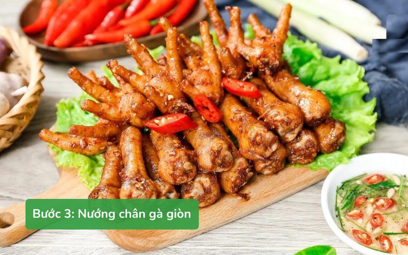 Thành phẩm chân gà sau khi nướng