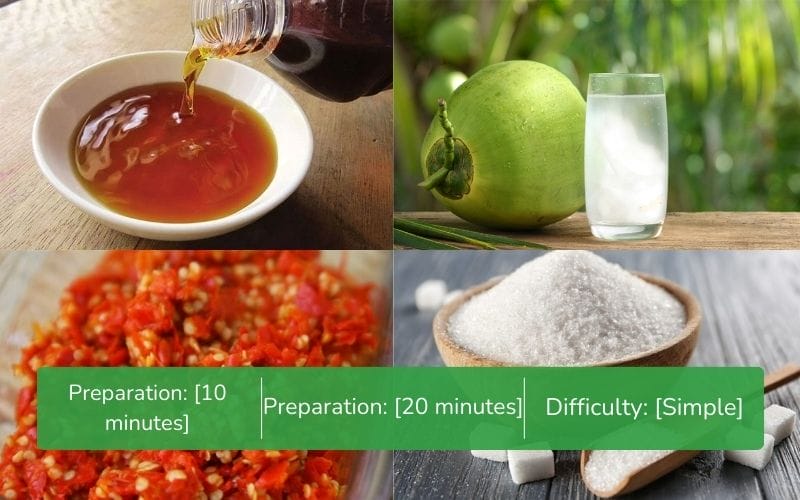Simple and easy-to-find ingredients for making broken rice fish sauce