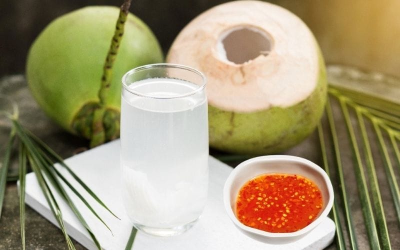 Fish sauce mixed with fresh coconut water has a natural sweet taste