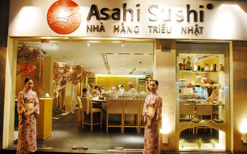 Asahi Sushi được thiết kế theo phong cách tối giản