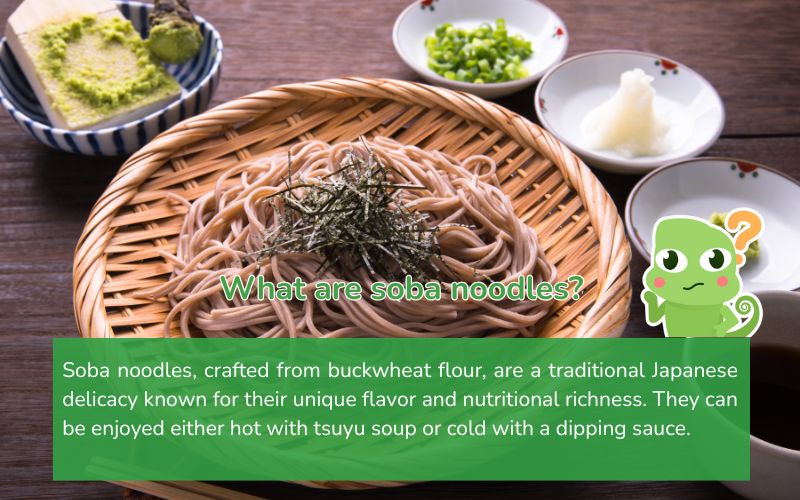 Soba Noodles: Thin noodles made from buckwheat flour, enjoyed hot or cold, depending on the season and preference