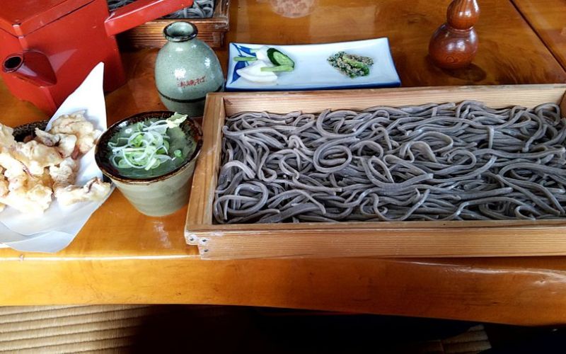 Kuromai Soba: Special black rice noodles, with a novel color and flavor