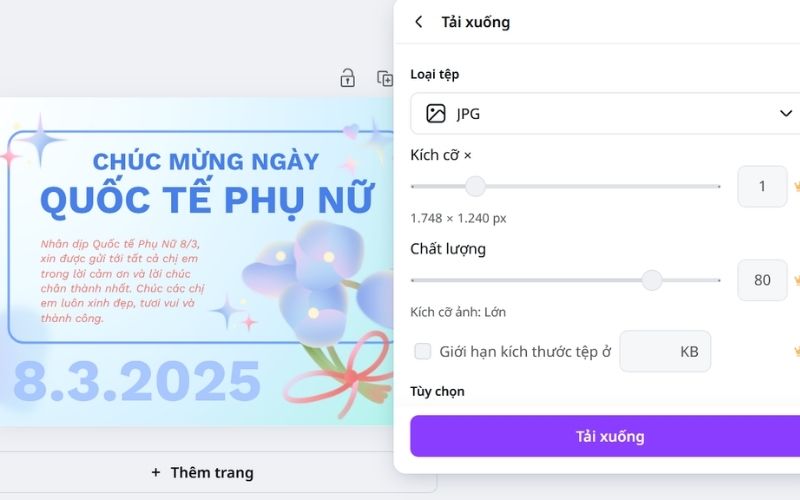 Choose file format and press "Download" button to complete 8/3 card