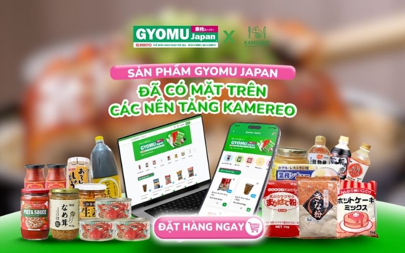 Kamereo là đối tác chiến lược của Gyomu Japan, cung cấp sỉ thực phẩm chất lượng cho ngành F&B