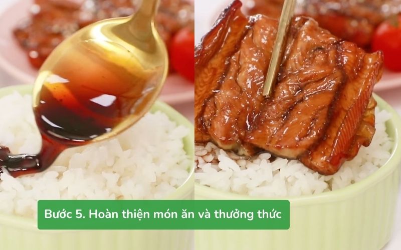 Món cơm lươn Nhật Bản nướng sốt Teriyaki thơm ngon, bắt mắt khi hoàn thiện