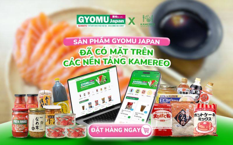 Kamereo cung cấp nguyên liệu làm Sashimi cá hồi chất lượng chuẩn Nhật Bản, nhập trực tiếp từ Gyomu Japan