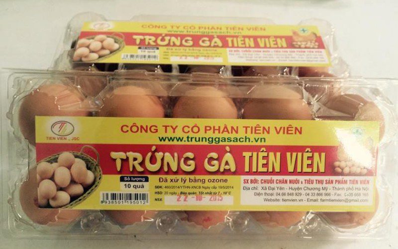 Sản phẩm trứng gà từ thương hiệu Tiên Viên
