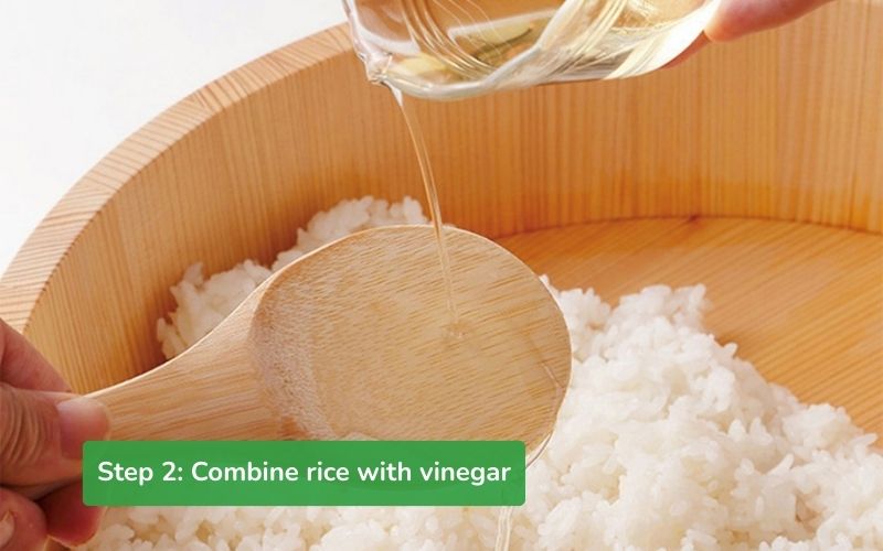 Hot rice mixed with vinegar and characteristic spices