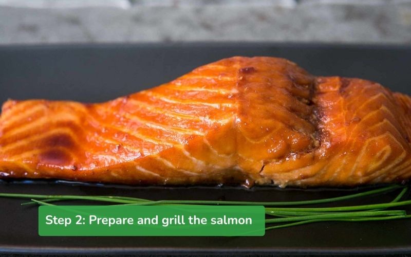 Seasoned salmon grilled to golden perfection