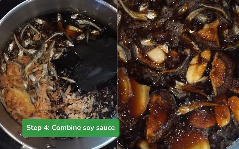 Prepare a special soy sauce mixture with various ingredients