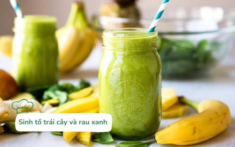 Sinh tố trái cây và rau xanh là lựa chọn tuyệt vời cho bữa sáng hoặc bữa ăn nhẹ, giàu vitamin