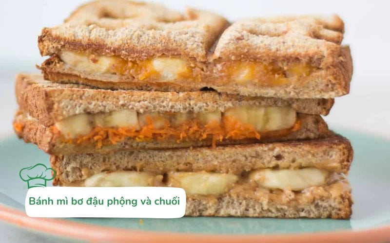 Bánh mì bơ đậu phộng và chuối là món ăn nhanh cung cấp năng lượng bền vững