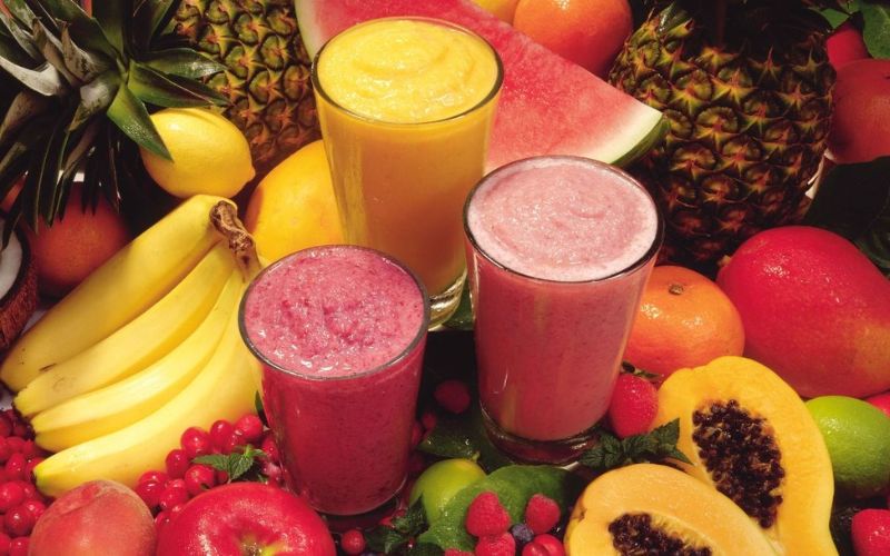 Smoothies are refreshing drinks made from blended fruits and vegetables, rich in vitamins and minerals