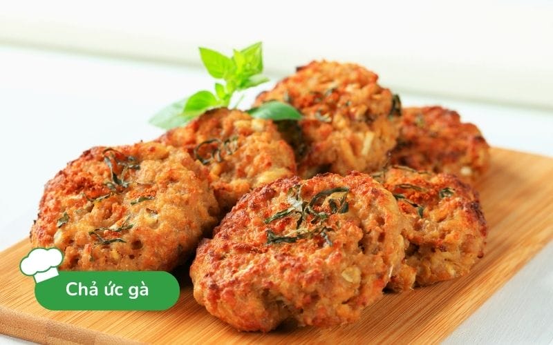 Chả ức gà ít béo, giàu protein, vàng giòn ngoài, mềm mọng trong