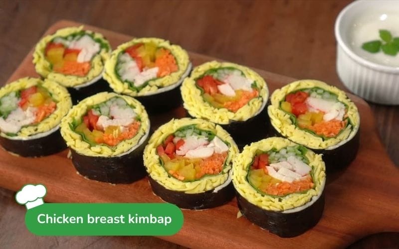 Vegetable chicken breast kimbap: no starch, long-lasting fullness, rich in fiber and protein