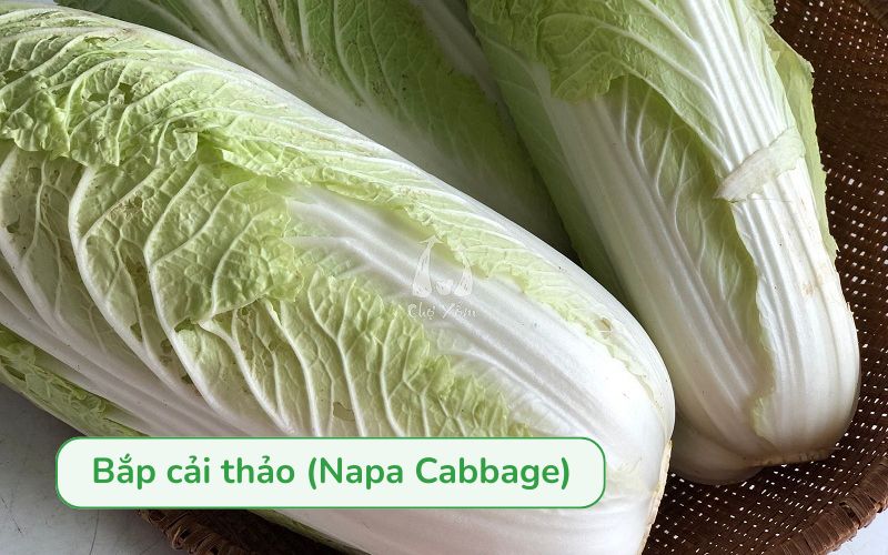 Cải thảo có dạng thuôn dài, bẹ trắng dày, lá xanh mềm