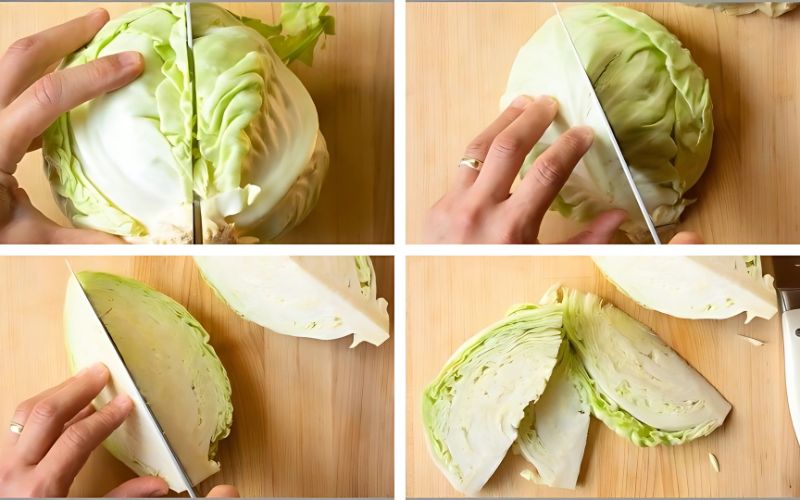 Hình nêm giúp tạo điểm nhấn lạ mắt cho món bắp cải
